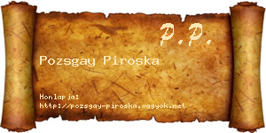 Pozsgay Piroska névjegykártya